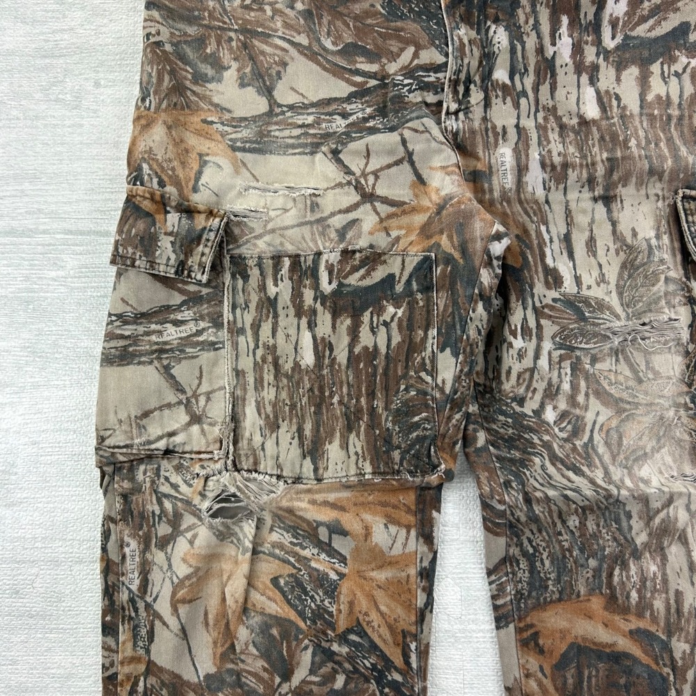 Vintage Duxbak Camo Real Tree Cargo Pants Size Large Brown Outdoor Baggy Grunge - Picture 5 of 8